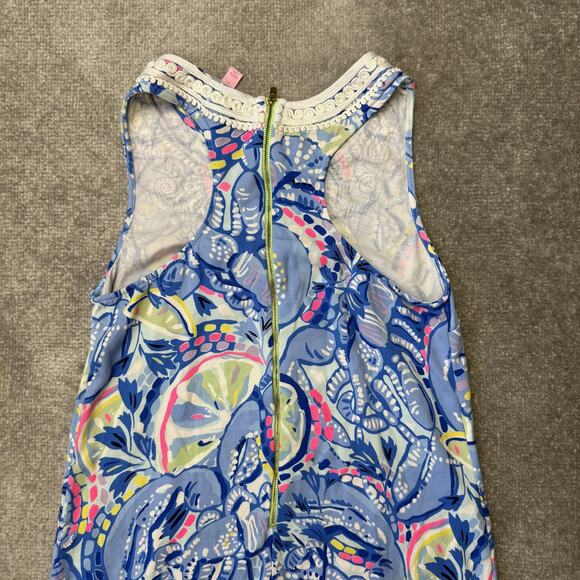 Lilly Pulitzer Dress Womens 0 Shell Print Lace Trim Sleeveless Summer Casual - Picture 10 of 11